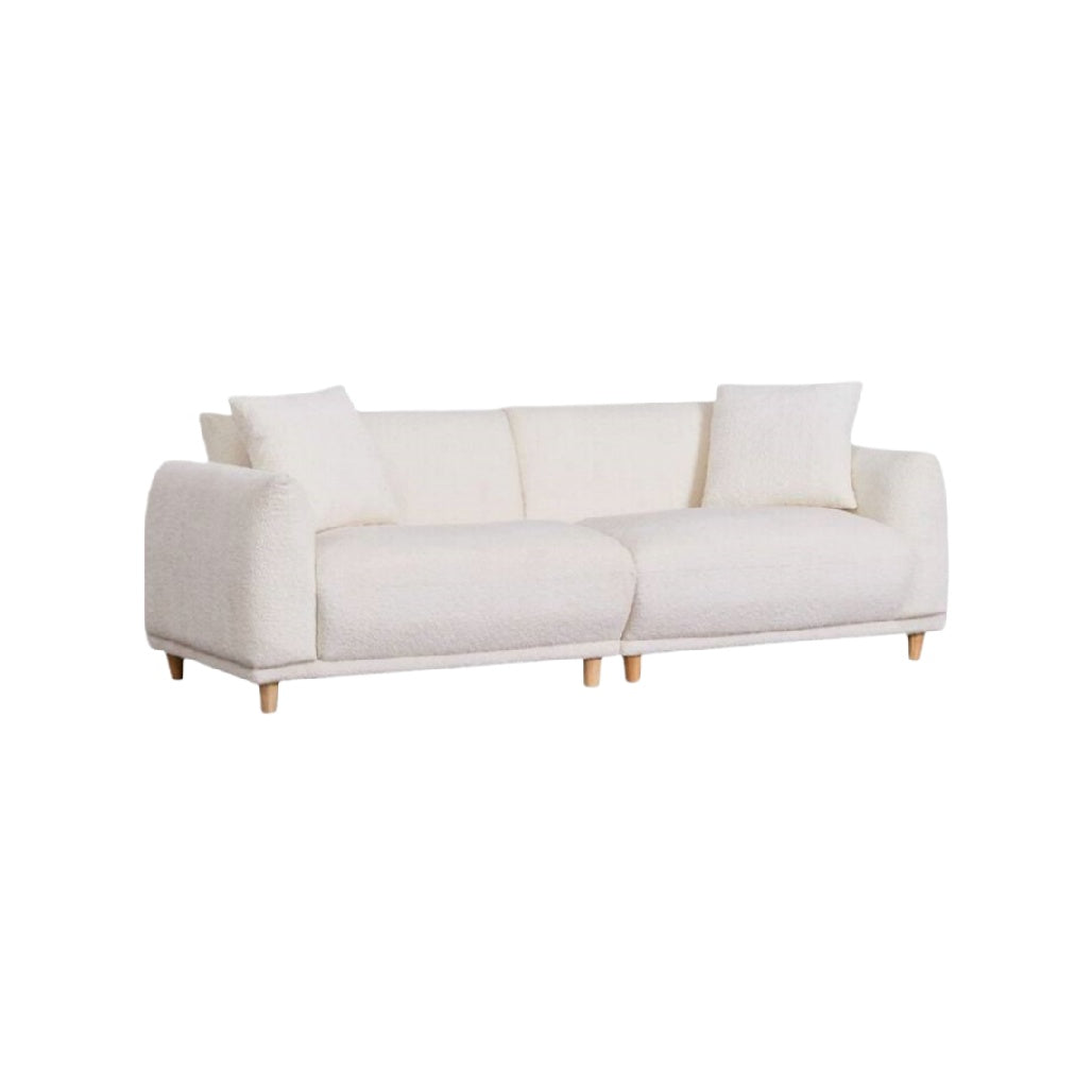Sofa for living room use with soft fabric upholstery - 210 x 90 x 80