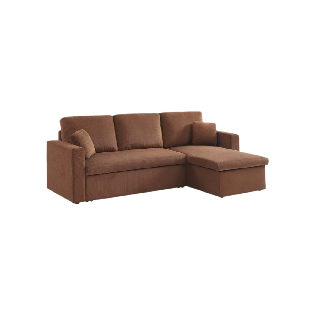 Sectional sofa with chaise lounge for living room in fabric - 约 200 x 90 x 85